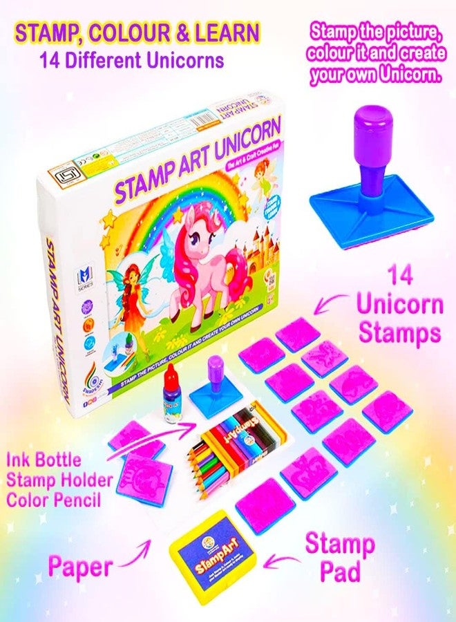 JAPSI Stamp Art Paint Unicorn Kit | Art & Craft Creative Fun Activity Kit for Kids | Stamping & Coloring Set | DIY Kit for Boys & Girls | 14 Different Patterns | Age 4 Years and Above - Image 5